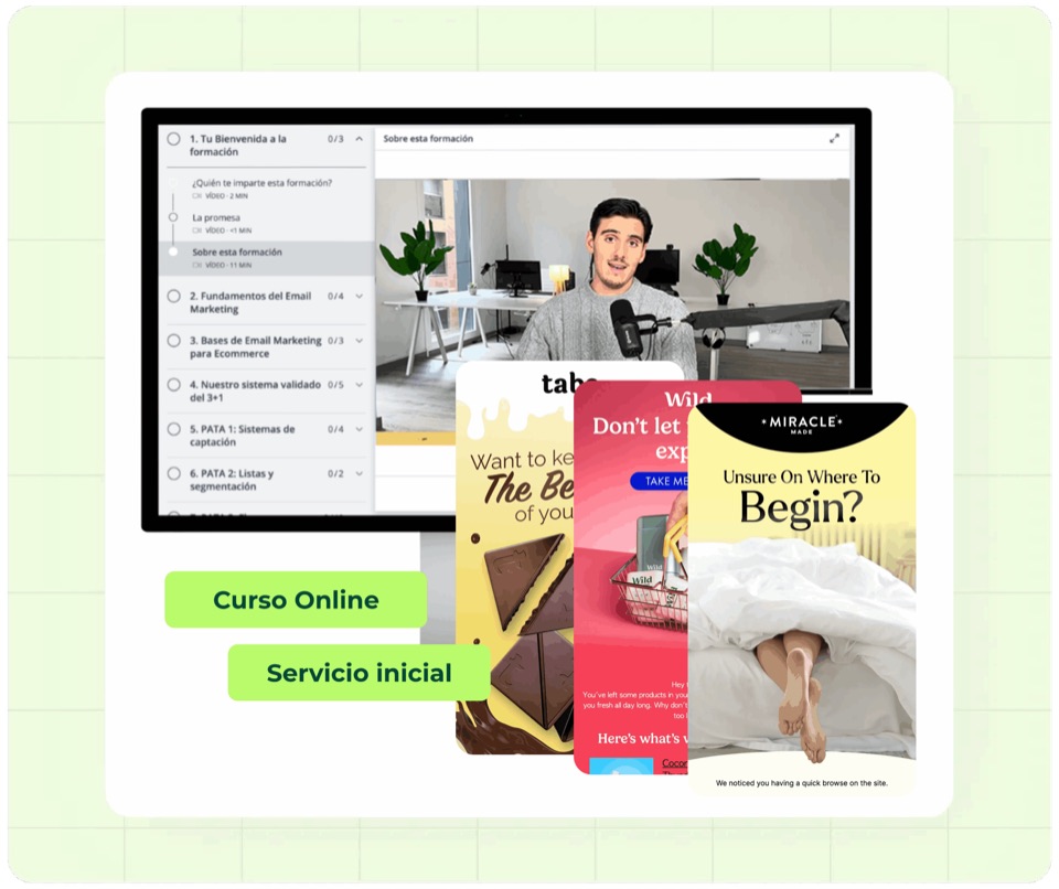 Vista previa del servicio y el curso online